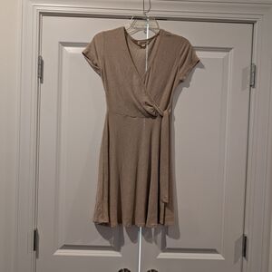 Tan Wrap Dress